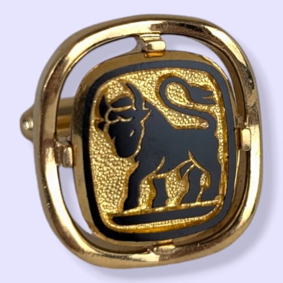 Vintage Senator Single Black Bull Cufflink - Picture 1 of 5